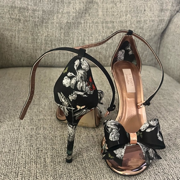 Multi Floral and gold 4” Ted Baker Heels - Picture 2 of 6